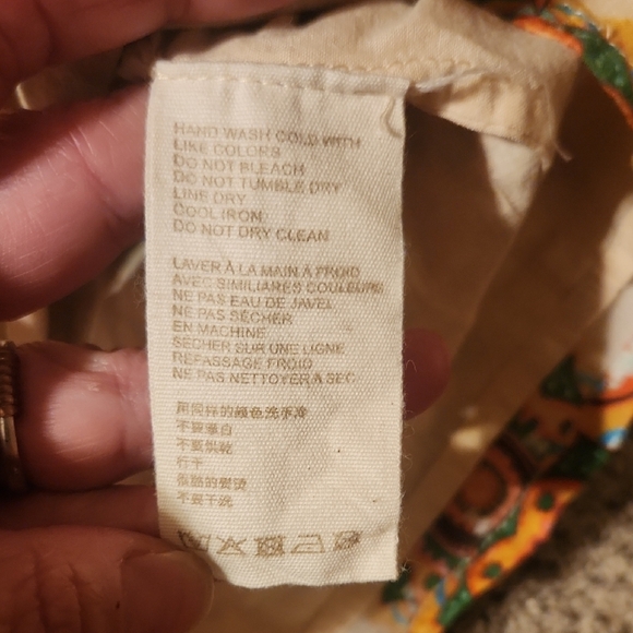 Let Me Be by Anthropologie Abstract Ruffled Tank Top Blouse Sz 10 - Picture 6 of 9